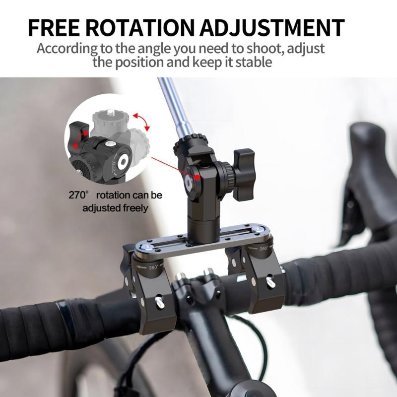 Alloy Vehicle Mount For Action Cameras 360 Degree Rotatable Shockproof Design Off Road Adventure Secure Attachment