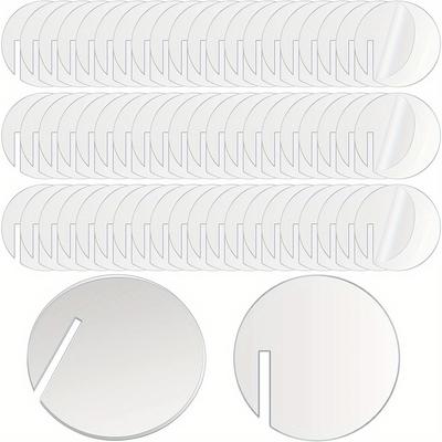 1 Set 60 Pièces Étiquettes Acryliques de Fête pour Boissons - Disques Circulaires Vides en Verre pour l'Identification des Boissons, Idéal pour les Événements et les Rassemblements