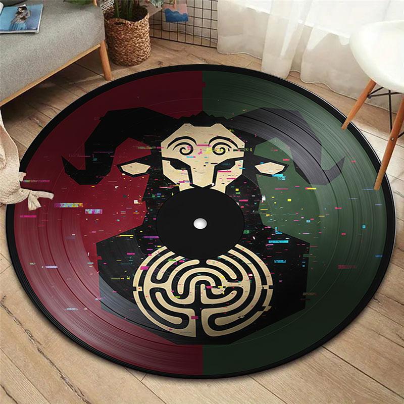 

Pan vinyl record Round Area Rug,Carpet Rug for Living Room Bedroom Sofa Playroom Decor,Non-slip Floor Mat 80cmx80cm