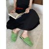 Fashion Slippers Casual Shoes Low Slides Fretwork Heels Slipers Women Luxury Soft Flat Summer 2025 Leisure Fashion Fabric Rubber PU