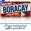 HD Aluminum Metal Sign Greetings from Boracay Philippines Vintage License Plate Style Wall Decor Retro Tropical Island Flag De