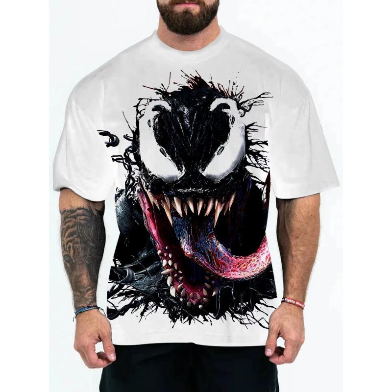 2026 Summer Amazon New 3D Printed Casual Animal Loose Men s Short Sleeve T S