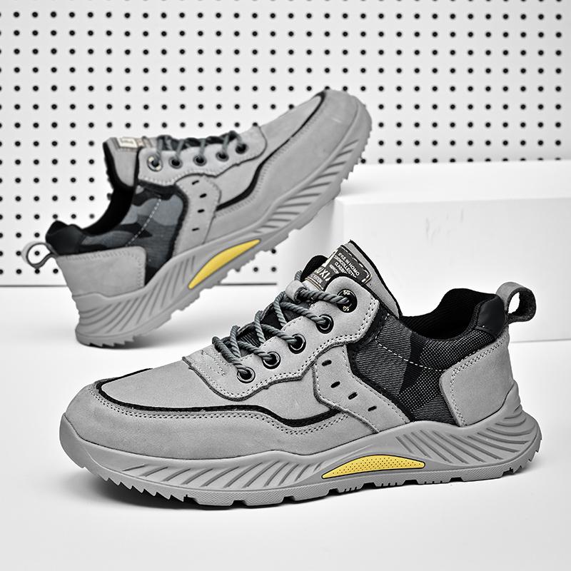 Niedrig geschnittene Outdoor-Wander-Freizeitschuhe für Herren aus Rindsleder