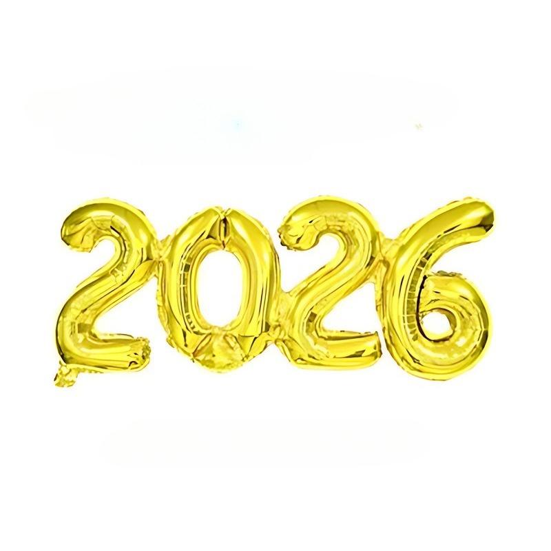 2026 Gold Red Crown Foil Number Balloons for 2026 New Year Eve Party Decoration Supplies 2026 Graduation Navidad Christmas Decor