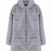 Winter Women's Casual Long Sleeve Solid Cardigans Fuzzy Fleece Outwear Faux Fur Hooded Pockets