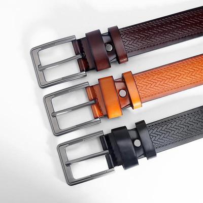 Men's Alloy Pin Buckle Cowhide Belt - Simple, Casual, Versatile