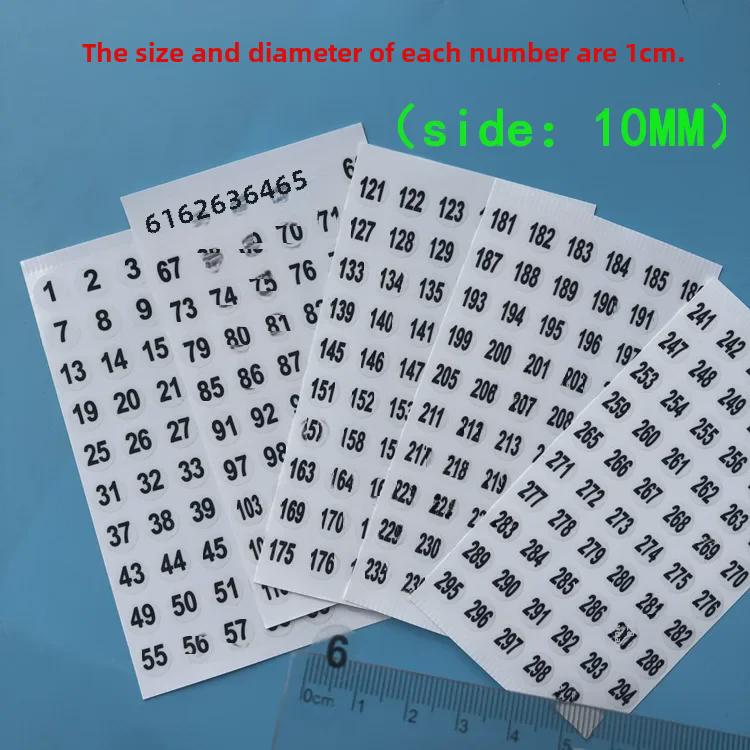 1-180 Numbered Transparent Stickers for Beauty Products