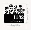 Personalized Iron Address Sign with Floral Design and Custom Street Name