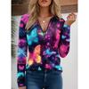 Women's T Shirt Quarter Zip Long Sleeve Casual Graphic Geometric Abstract