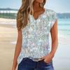 Women's V Neck T Shirts Sleeveless Tops Fashion Casual Printed Tees