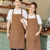 Waterproof, Stain-Resistant Canvas Work Apron with Adjustable Neck for Restaurants and Advertising