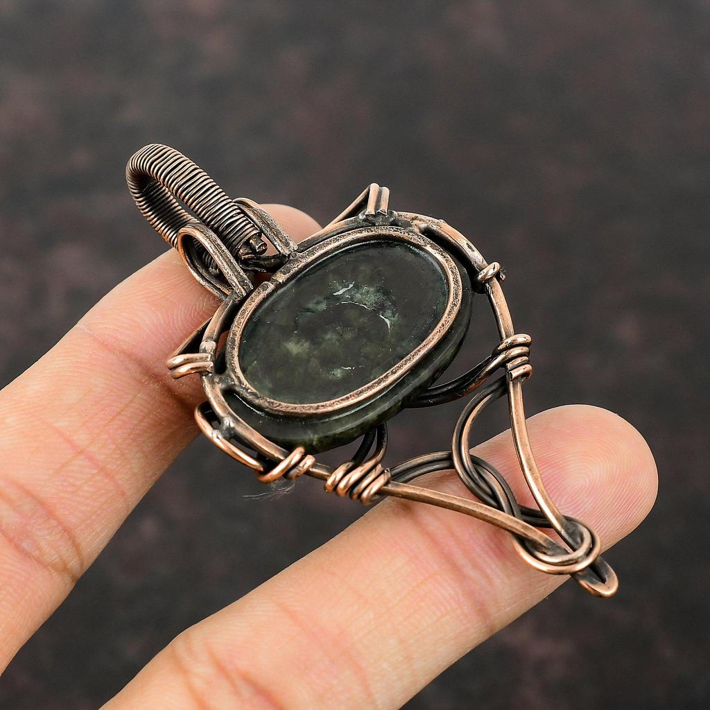 Eudialyte Gemstone Pendant Copper Wire Wrapped Pendant Ethnic Jewelry Handmade Pendant Copper Wire Wrap Jewelry Stylish Pendant Gift For Her