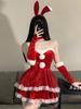 Christmas Sexy Lingerie Hot Dress Cosplay Santa Costumes Red White Short Skirt Fun Clothing Elegant Role Playing Outfit Garment