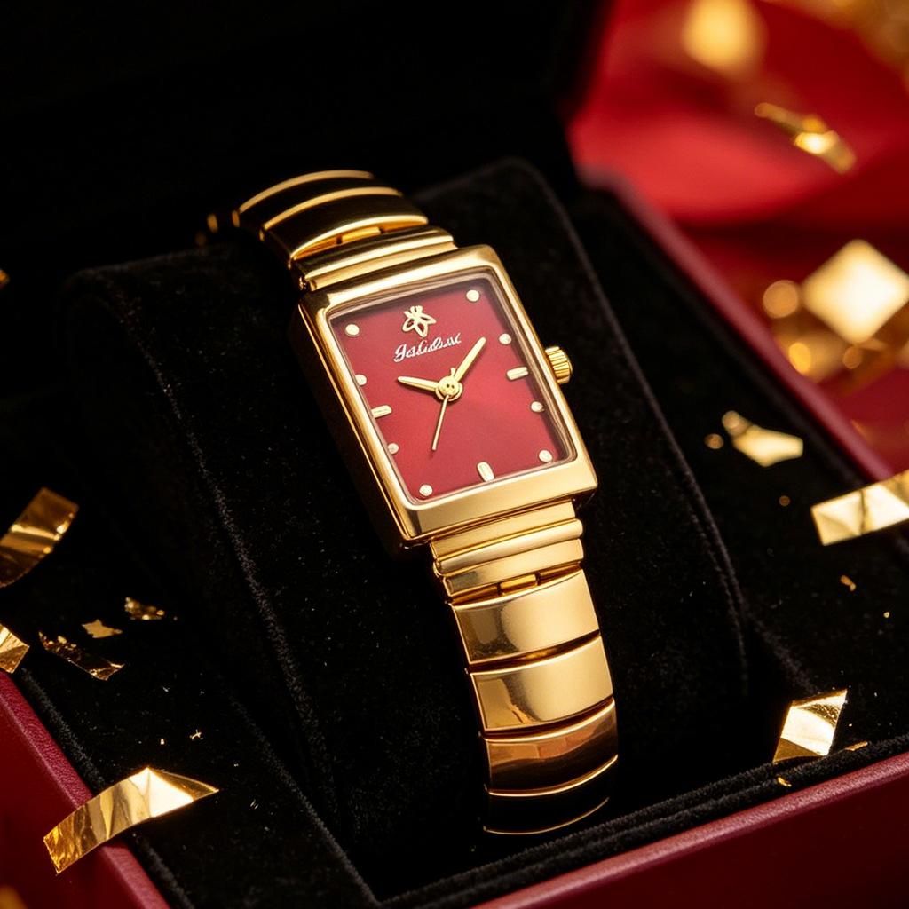 YaLaLuSi Elegant Square Women Watch Gold Zinc Alloy Band Color Dial Quartz Wrist Watch Luxury Gift Watch For Her