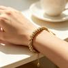 Retro Chain Bracelet in Stainless Steel with Lobster Clasp, Rounded Bead Links and Casual Daily Wear Looks for Styling