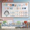 4E's Novelty 36 Pcs “in This Classroom You Are” Boho Classroom Bulletin Board Sets, Boho Motivational Bulletin Board Decorations with Rainbow, &