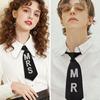 Cravată Cămașă Cataramă Reglabilă Curea de Gât Versiune Scurtă Litere Strălucitoare MR MRS Cravată Petreceri Accesorii Cuplu Romantic
