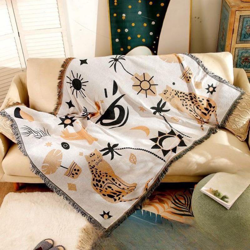 Sofapledd i nordisk ins-stil Fullt trekk Sofahåndkle Dekkduk Stue Enkelt Dobbelt Sofatrekk Rygghåndkle Piknikmatte