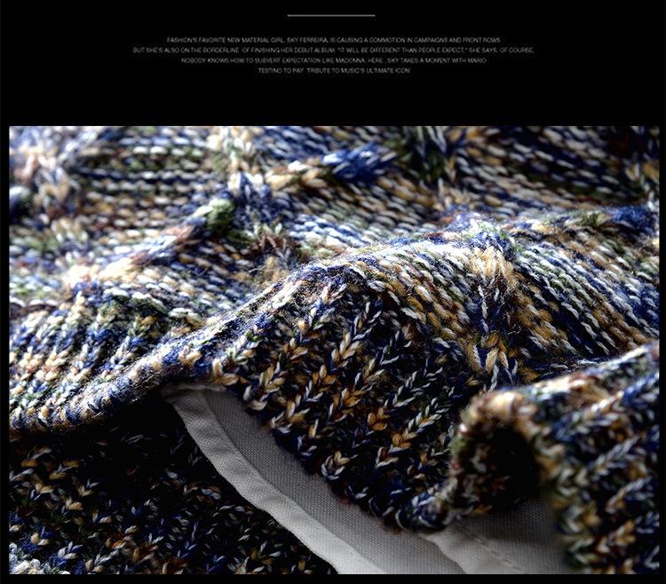 Winter 2025 Men's Korean Style Slim Fit Diamond Pattern Round Neck Pullover Knitwear