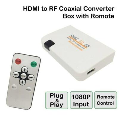 HDMI-compatible To RF Coaxial Converter Box with Remote Control