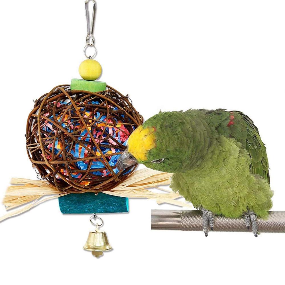 Finches Macaws Cockatiel Hanging Bird Chewing Toys Foraging Shredder Toy Parrot Cage