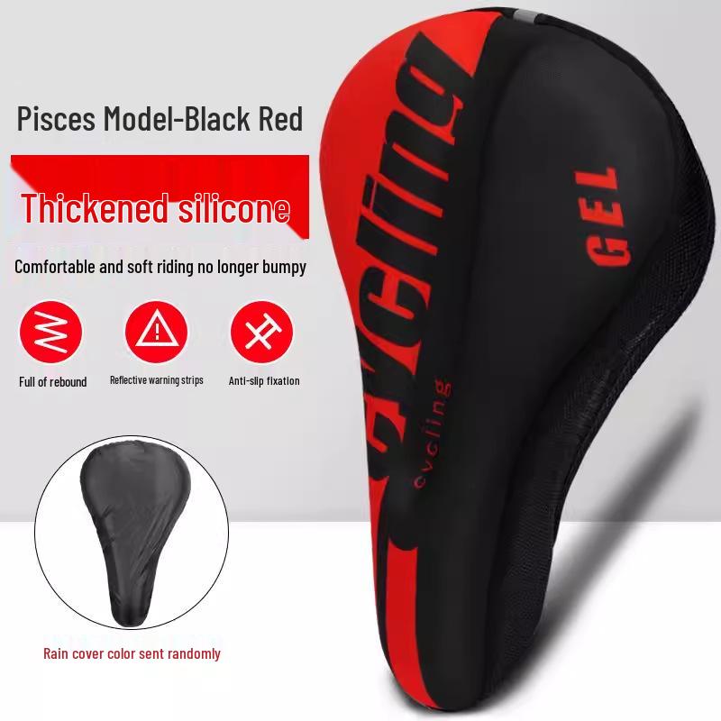 Bicycle Seat Cushion: Super Soft Silicone, Thickened Shock Absorption for Road and Mountain Bikes