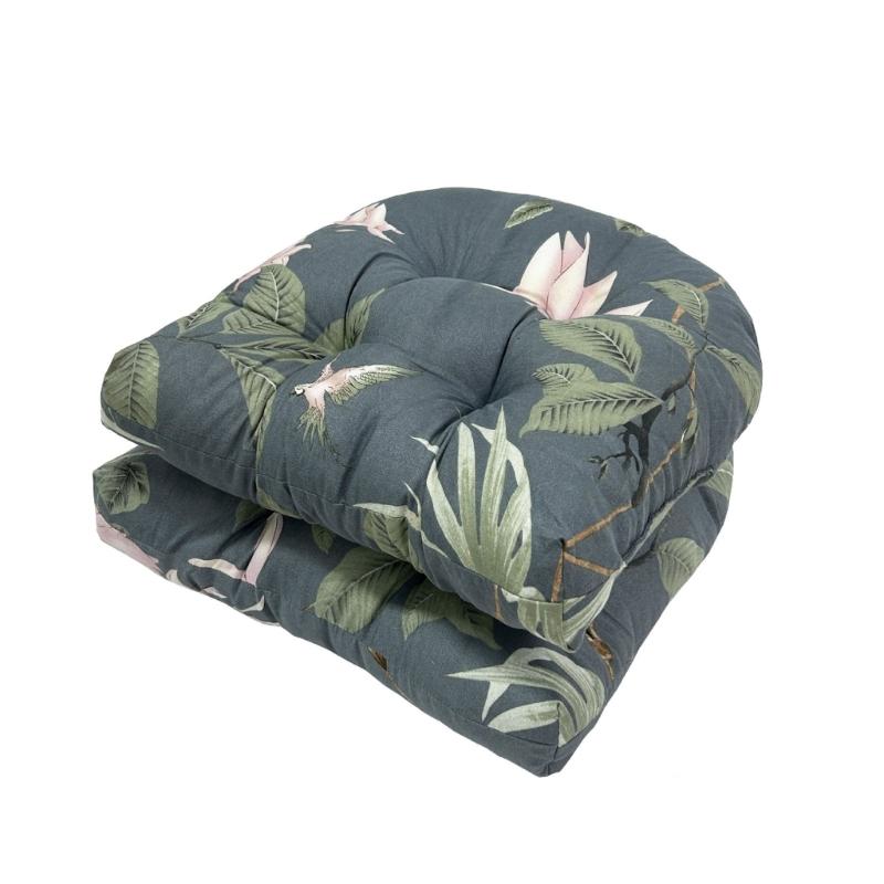 Pack Of 2 Outdoor Chair Cushions For Garden Patios Poolsides U Shape Designs And Polyester PP Cotton Fill