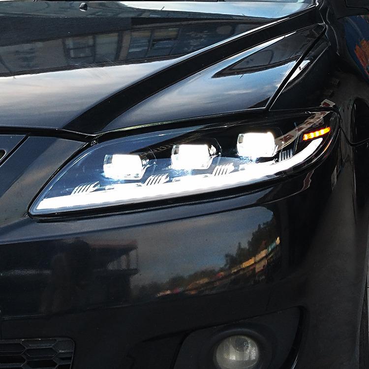 Mazda 6 LED Headlight Assembly: 2003-2015 with Sequential Turn Signals and DRL