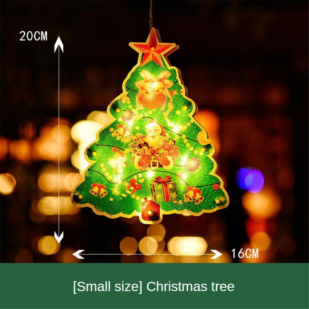 1Pcs Christmas Lamp Window Hanging Lamp Christmas Decorative Lamp Shop Window Room Decoration LED Sucker Light Small Colored Lamp