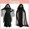 Witch Long Costume For Women Halloween Cosplay Party Cape Gloves Skirt Polyester Fabric