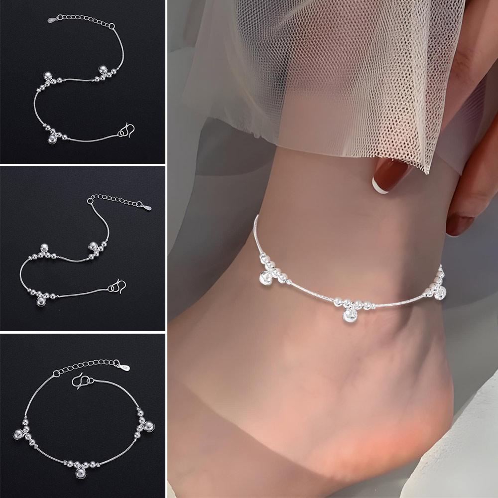 New Fashion Women Ankle Bracelet Silver Plated Chain Foot Anklet Bells Bead