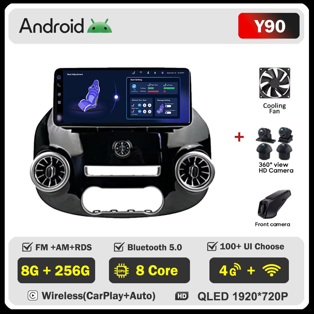 Android 12.3 Inch For Mercedes Vito W447 2014-2022 Car Radio Multimedia Video Player GPS Radio 5G CarPlay Navigation WIFI GPS BT