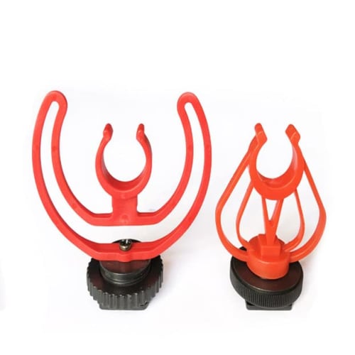 Replacement Shock Mount for Movo BOYA RODE Shotgun Microphone, External Video Microphone with Camera Cold Shoe (Type A)
