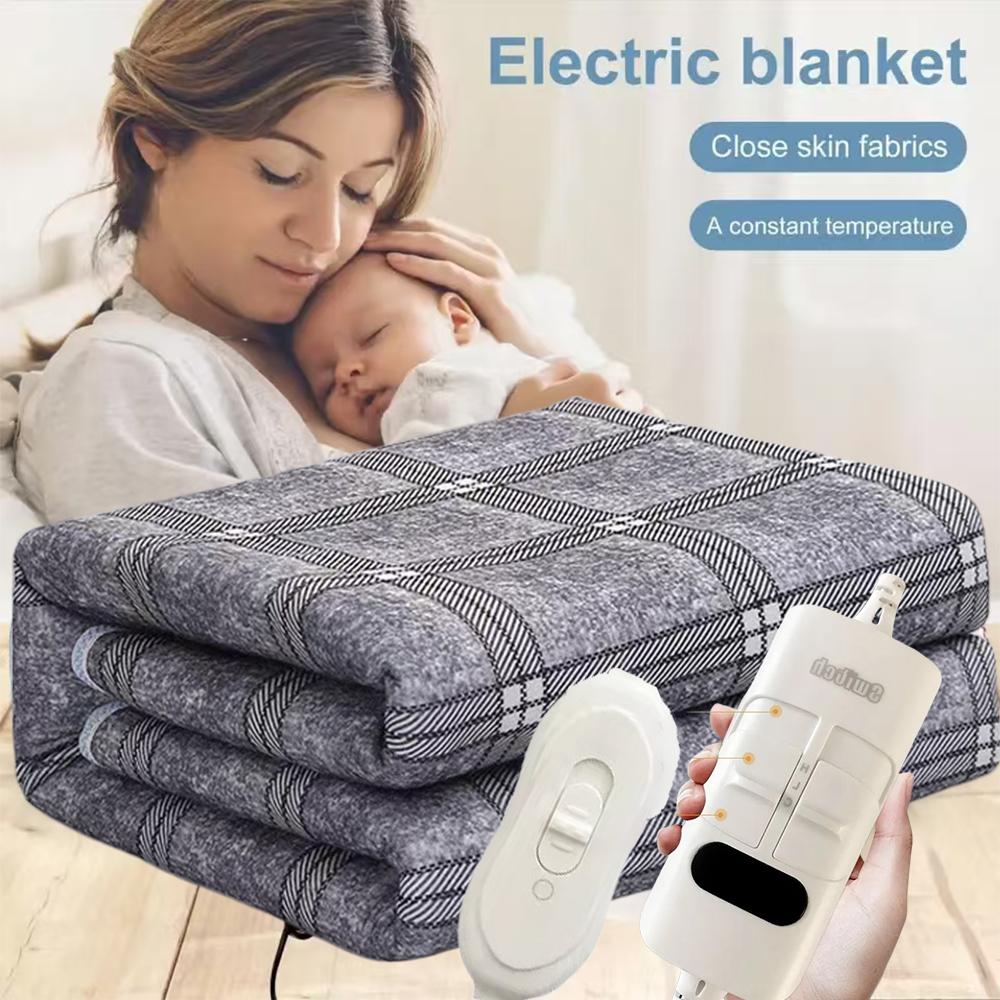 Electric Heating Blanket Automatic Thermostat Double Body Warmer Bed Mattress EU Plug 220V Electric Heated Carpets Mat Pad