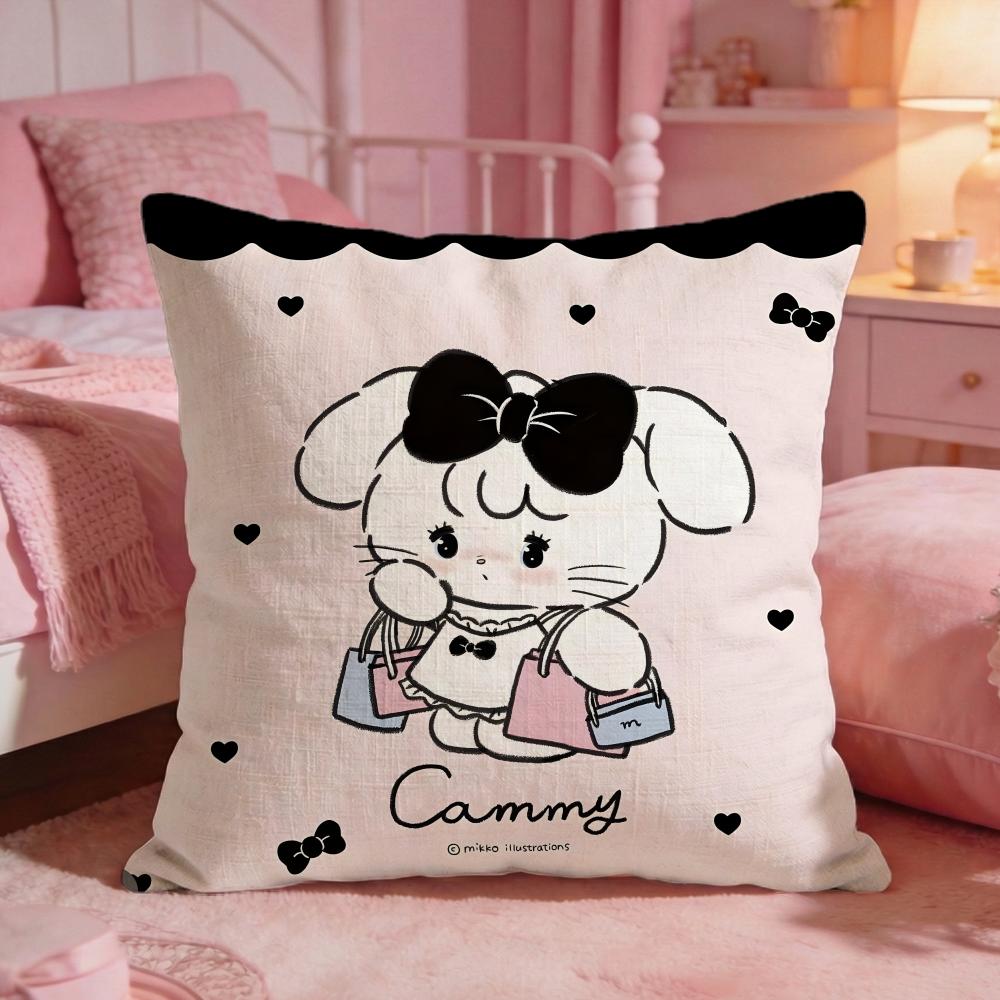 MMikkoS Cute Cat Cartoon Cushion Cover Premium Comfort Reversible Pillow Cove Two In One Design For Any Room  Car Interior