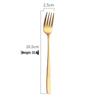 304 Stainless Steel Long Handle Gold-Plated Mixing Spoon and Fork Set, Korean Style