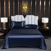 Japanese Style Silky Solid Color Bedding Set - Includes Sheet and Two Pillowcases for a Cool, Nude Sleeping Experience in Summer.