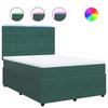 VidaXL Slat Bed Base and Mattress Dark Green 160x200cm Velvet, Bed, Platform Bed, Panel Bed, Furniture of 3294685