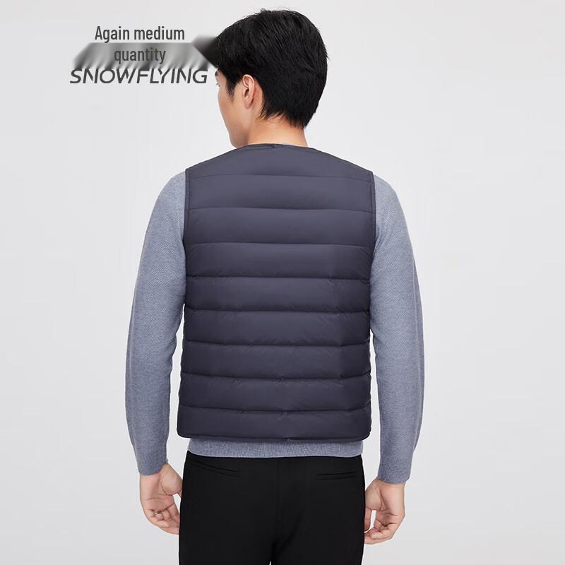 SNOWFLYING Men's V-Neck Printed Duck Down Vest