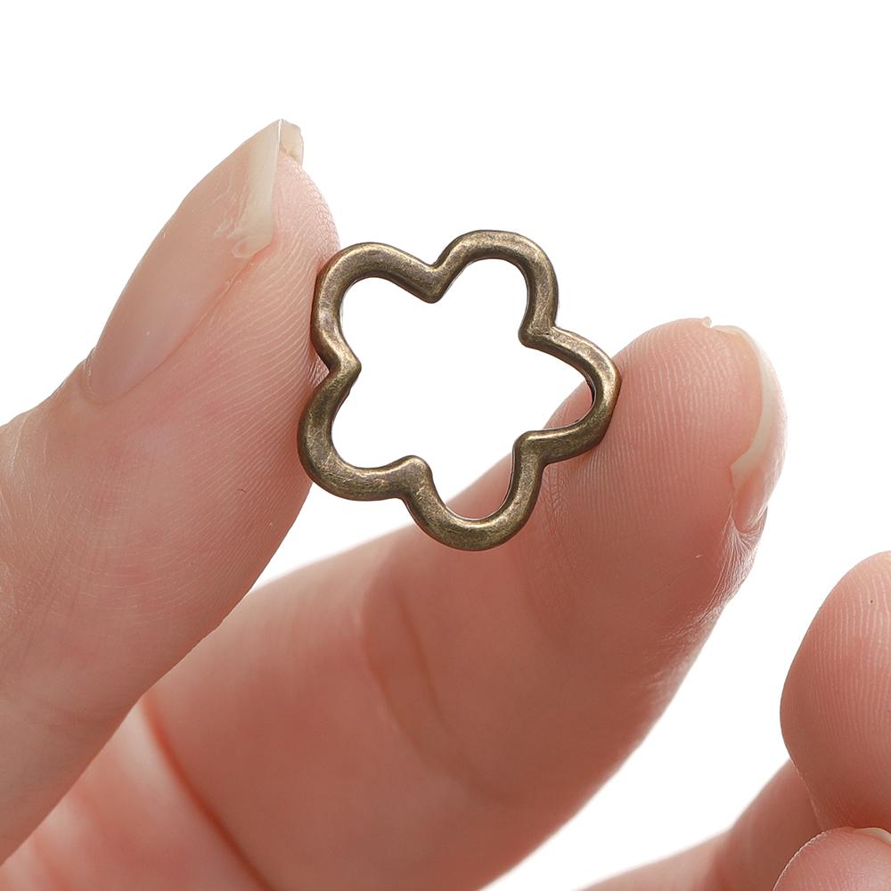 10pcs/lot 15x15mm Cute Hollow Flower Charms Connector Pendant Fit DIY Handmade Metal Alloy Jewelry Making Supplies