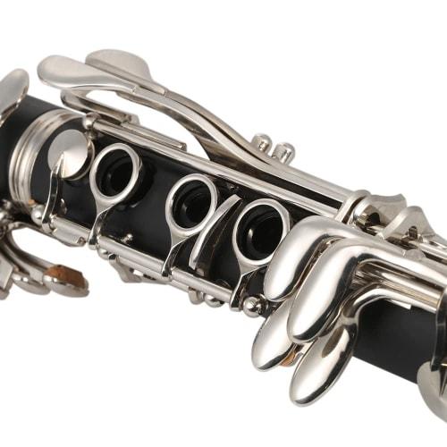 Juspins ABS Resin Bb Clarinet, 17 Keys, Beginner's Set, for Brass Band, Practice, and Performances, Cupronickel Plated