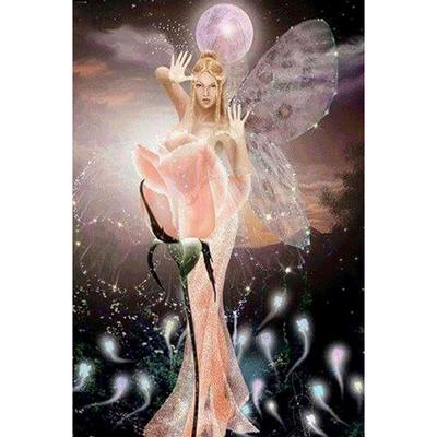 Diamond Embroidery Rose Pink Fairy Needlework Diamond Mosaic Cross Stitch Kits for Embroidery