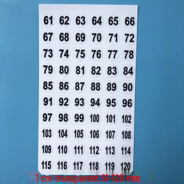 

Пронумерованные прозрачные наклейки 1-180 для косметических средств