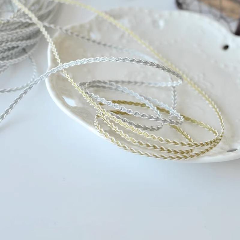 5Yards Gold Silver Lace Trim Ribbon Curve Lace FabricSewing Braided  Accessories Decoration
