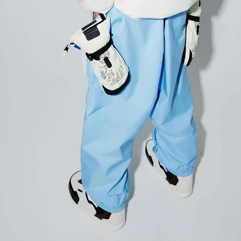 Li Ning Color Block Reflective Knit Sports Pants Unisex Bottoms New-Aurora-Blue Off-White AYKT591-3