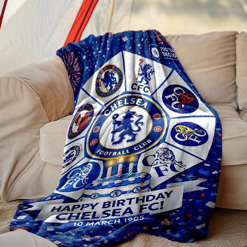Chelsea FC Blanket Lightweight Print Throw Blanket For Couch, Bed, Car, A Heartfelt Gift for Your Family and Friends