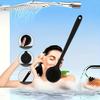 Silicone Double-Sided Exfoliating & Massaging Shower Brush - Extended Handle Back Scrubber for Deep Cleansing, Rich Lather, Body & Hair Care