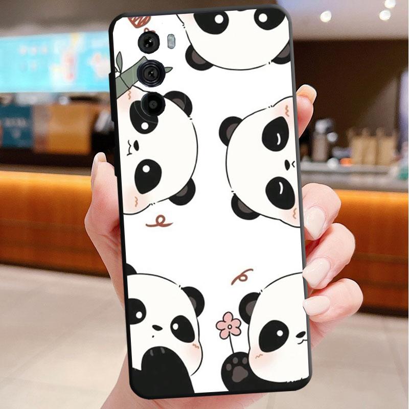 Cartoon Panda Phone Case For Motorola Edge 60 50 40 Pro 60 50 40 30 Ultra Neo Fusion Moto G Play G Stylus G Carcasas