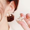 Silver Needle New Fishtail Pearl Stud Earrings Rear Hanging Two Wearing Fishtail Earrings Women's Niche Design Ear Jewelry