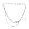 Silver Color Crystal Metal Collar Chain Necklaces Women Personality Jewelry